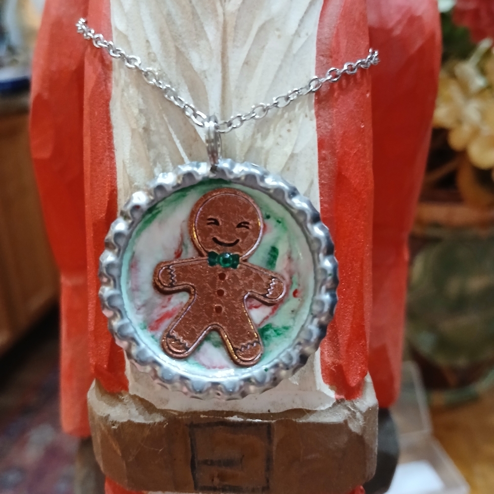 Gingerbread Man Pendant Necklace